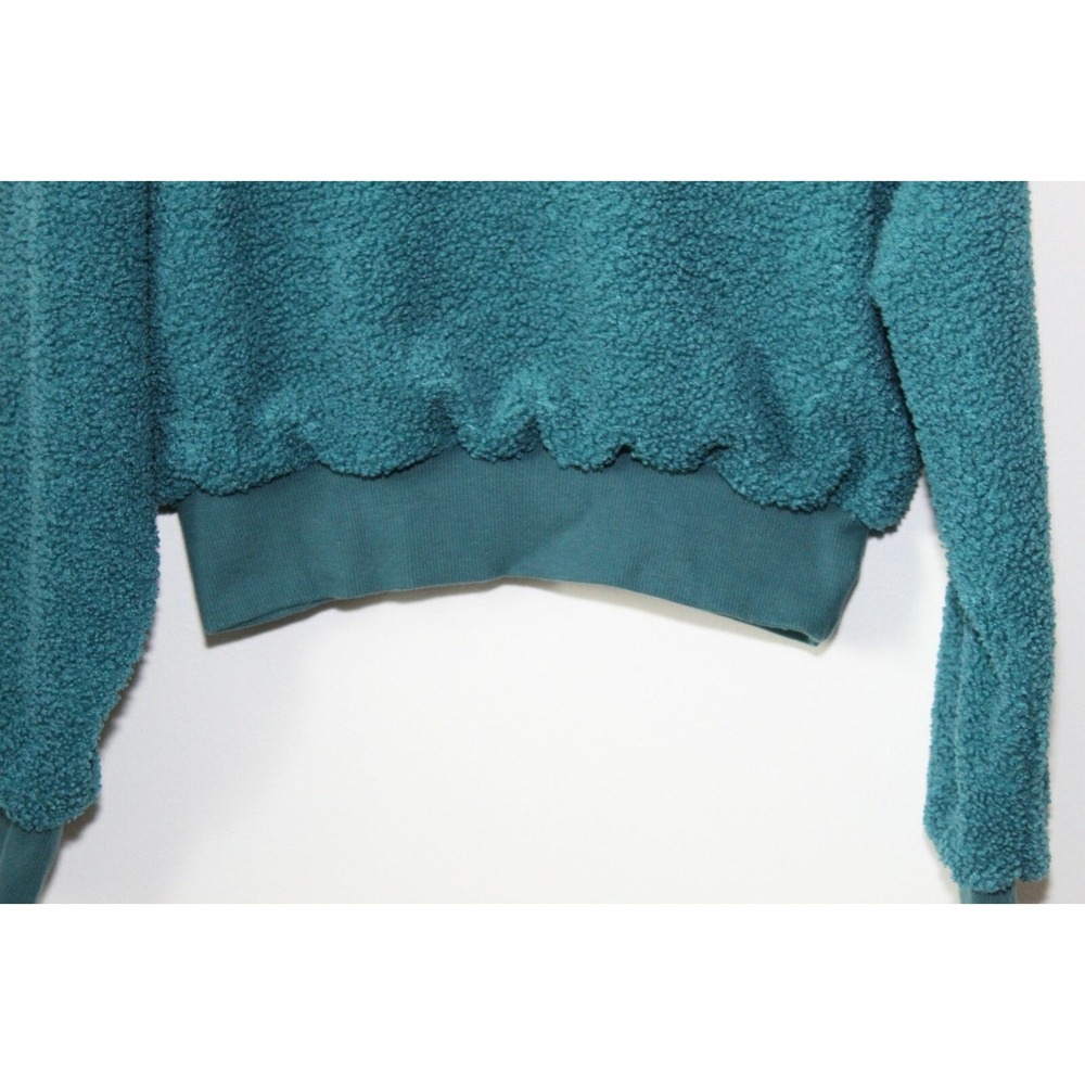 ✨2/$20 Fabletics Malia Polar Fleece Pullover Sweatshirt Teal Deep Pile XXS Cozy - Picture 4 of 11